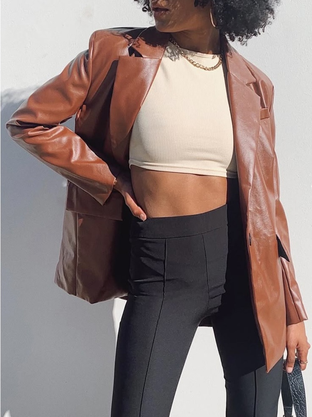 Princess Polly Jocelyn Faux Leather Blazer Jacket